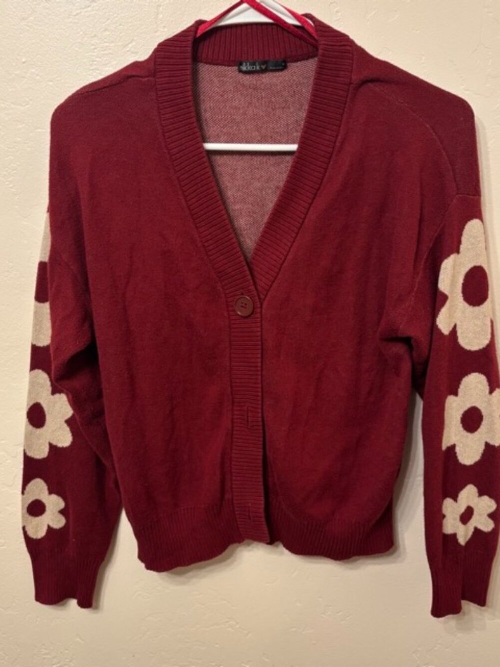 Red Flower Cardigan